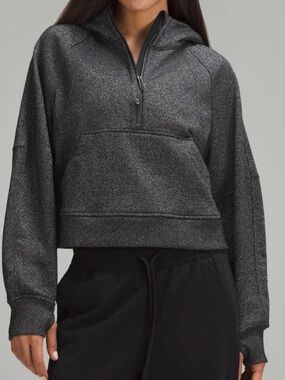 Black Sparkle Half-Zip Hoodie Lululemon Scuba XS